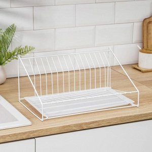 Сушилка для посуды с поддоном, 38x17,5x23,5 см, белый