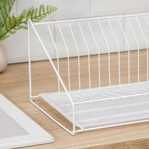 Сушилка для посуды с поддоном, 38x17,5x23,5 см, белый