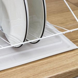 Сушилка для посуды с поддоном, 38*24*37 см, белый