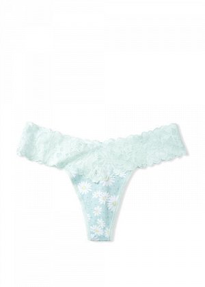 Stretch Cotton Lace-waist Thong Panty