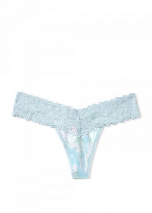 Stretch Cotton Lace-waist Thong Panty