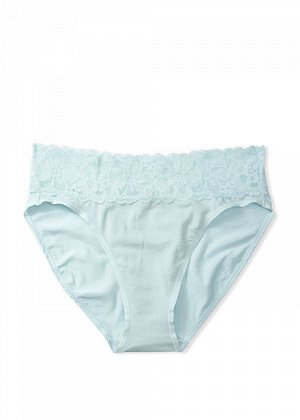 New Colors! Stretch Cotton Lace-waist High-leg Brief Panty