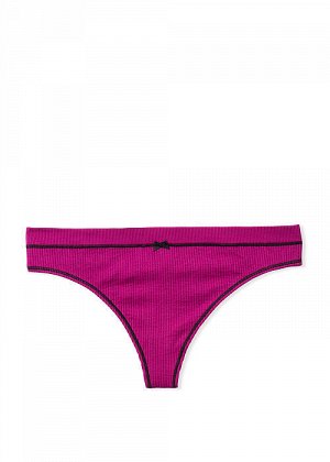 Seamless Knit Pop Trim Thong Panty