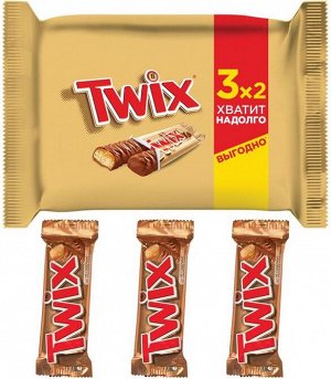 Шоколадный батончик Twix мультипак, пачка 3 шт по 55 г