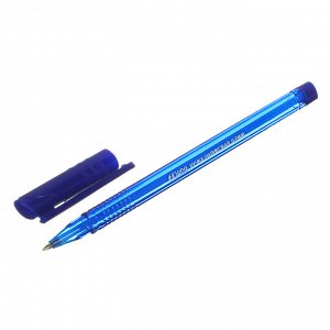 Ручка шариковая синяя "Альфа", с тонированным трехгранным корпусом, 0,7 мм, инд. маркировка