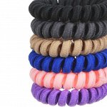 С BERIOTTI Набор резинок для волос Спиралька, 2шт, пластик, 5,5см, 6 цветов