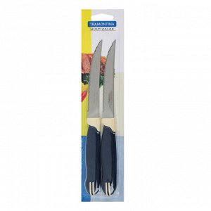 Tramontina Multicolor Нож кухонный с зубцами 12.7см, блистер, цена за 2шт., 23529/215