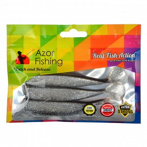 AZOR FISHING Приманка мягкая Виброхвост 4.5, силикон Премиум, 110 мм, 3 шт. в уп., микс цветов