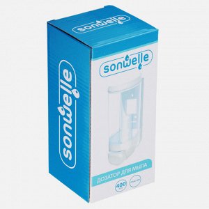 SonWelle Дозатор для жидкого мыла, настенный, 400мл, белый, ПВХ