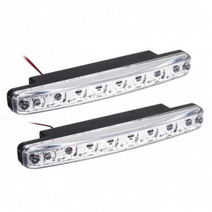 NEW GALAXY Дневные ходовые огни, LED 8шт., пласт. корп., 158мм, 12V, белый, 2шт.