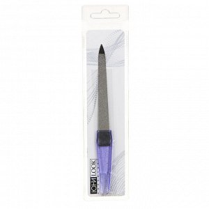 ЮНИLOOK Пилка для ногтей алмазная 2-х сторонняя, 180/180 грит, сталь, пластик, 15см, 3 цвета