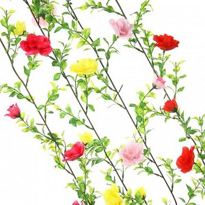 LADECOR Растение искусственное "Лиана с розами", 1,7-2,2м, 10-13 розочек, 2 вида