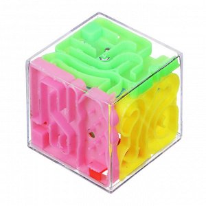 ИГРОЛЕНД Кубик головоломка лабиринт, 4,5х4,5см пластик