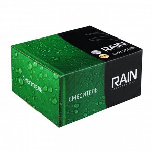 RAIN Смеситель для раковины Графит, однорычажный, карт. 30мм, гайка, латунь, хром