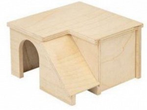Домик для грызунов "Горка" деревянный 13*13*h8см ECO