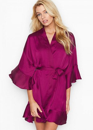 Flounce Satin Robe