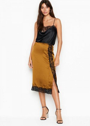 Side-button Slip Skirt