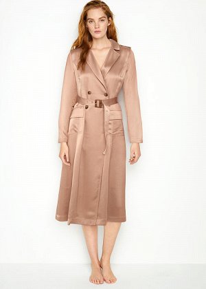 Crepe-back Satin Trench Coat