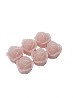 Набор свечей Roses Floox, 13х8,5х4 см, цв.розовый, комбинированные материалы, вес 6х20 гр, 6 шт