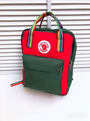Подростковый рюкзак зелено-красный