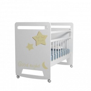 Кровать детская Good Night Star колесо-качалка (белый) (1200х600 )