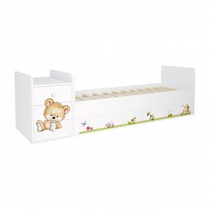 Кровать детская Фея 1100 Медвежонок, белый