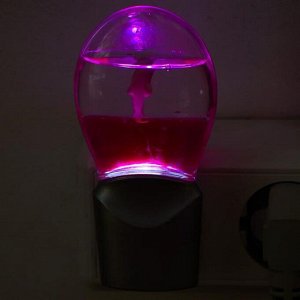 Ночник "Кроха" 0,3W (датчик освещенности) LED серебро/розовый
