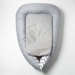Гнездышко-кокон для малыша "Комфорт", размер 100х72 см, цвет серый/белый К41/2