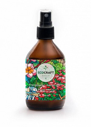 EcoCraft. Несмываемый термозащитный антистатический спрей-кондиционер для волос "Франжипани и марианская слива", 100 мл.
