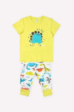 Пижама(Весна-Лето)+boys (фисташковый, цветные динозавры)