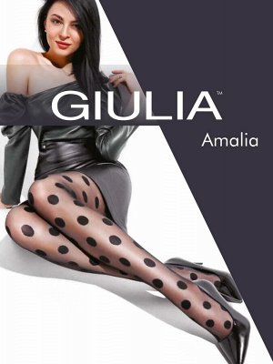 Amalia 12  колготки женс. (Gulia) по всей ноге тканый узор "крупный горох"" 20 ден