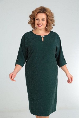 Платье Emilia 0221 зеленый с люрексом