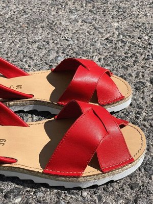 АБАРКАСЫ - ZAPATOS Босоножки от испанского производителья Ab.Zapatos Cruz-Yute rojo