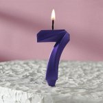 Свеча в торт &quot;Грань&quot;, цифра &quot;7&quot;, фиолетовый металлик, 6,5 см