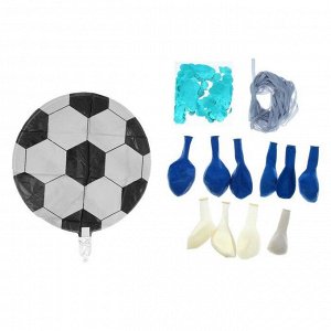 Фонтан из шаров «Футбол», для мальчика, с конфетти, латекс, фольга, набор 10 шт.
