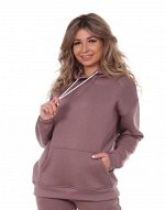 Худи женское оверсайз из футера 3х-нитка начёс какао