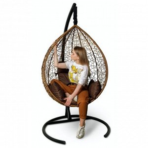 Подвесное кресло SEVILLA горячий шоколад + коричневая подушка