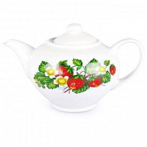 Сервиз чайный фарфоровый "Цветущая земляника" 14 предметов на 6 персон, форма "Дачный" (Россия)