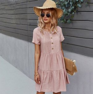 Женское короткое платье, цвет светло-розовый