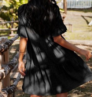 Женское платье, v-образный вырез, цвет черный
