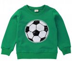 Свитшот Футбольный мяч с пайетками ( зеленый)
