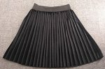 Плиссированная юбка для девочек (темно-серая)