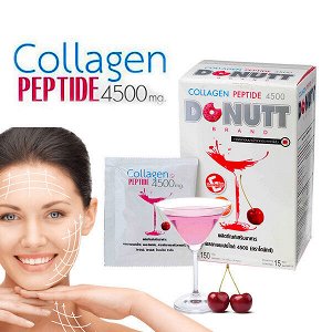 Donutt Brand Collagen Peptide 4500 15 pcs., Питьевой морской коллаген для красоты и здоровья 15 саше