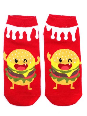 Короткие носки р.35-40 "Fast food" Бургер