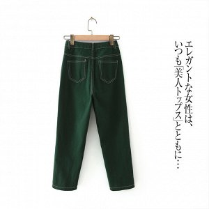 Женские джинсы, цвет зеленый