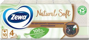 Носовые платки ЗЕВА Natural Soft 10*9шт (4-х сл) штучно