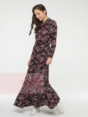 Платье женское 211-3634 Ш74 т.сливовый цветы