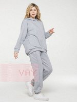 Толстовка (худи) женская 211-3622   ТХ003-01 св.серый меланж