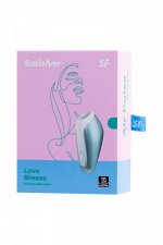 ВАКУУМ-ВОЛНОВОЙ БЕСКОНТАКТНЫЙ СТИМУЛЯТОР КЛИТОРА SATISFYER LOVE BREEZE, СИЛИКОН, ГОЛУБОЙ, 9,5 СМ