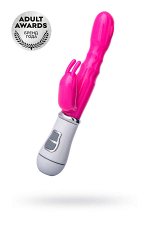 ВИБРАТОР С КЛИТОРАЛЬНЫМ СТИМУЛЯТОРОМ, TPE, РОЗОВЫЙ, 20 СМ